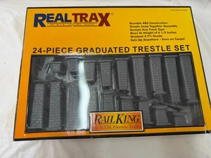 MTH RailKing RealTrax, 40-1033, 24-Piece Graduated Trestle System O Gauge W/Box - Picture 1 of 2