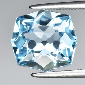 💎 4.42ct 10.3x9.8mm VS Fancy Natural Sky Blue Topaz - Africa Gemstone - Picture 1 of 4