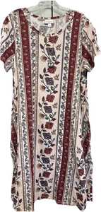 Neu mit Etikett 2.0 LuLaRoe LARGE rosa rot grün blau pfirsich Blumen Jessie Kleid mit Taschen - Bild 1 von 10
