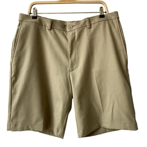 Haggar Cool 18 Pro Golfshorts Herren 36 hellbraun Flex Waist Performance Preppy Outdoor - Bild 1 von 12