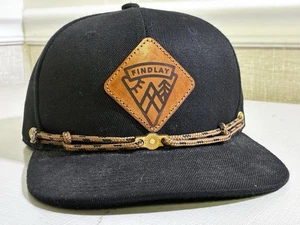 Casquette snapback noire patch cuir Findlay avec accent corde - Photo 1/8