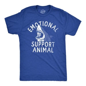 Camiseta para Hombres Apoyo Emocional Animal Divertida Camiseta de Broma de Ataque de Tiburón de Miedo para Chicos - Imagen 1 de 7