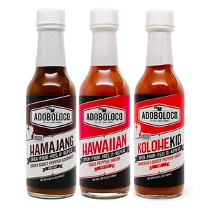 Hot Sauce Power Pack (3-Pack) 5oz Spicy Hamajang, Hawaiian Chili Pepper Water... - Picture 1 of 9