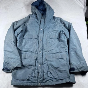 Vintage L.L.Bean Jacket Mens Large Blue Insulated Hooded Parka Made USA 80s - Picture 1 of 11