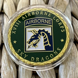 US ARMY XVIII 18TH AIRBORNE CORPS SKY DRAGONS CHALLENGE COIN - Bild 1 von 4