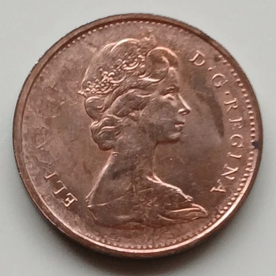 Nice 1968 Struck Thru Grease Canadian 1 Cent Raw - Image 1 of 2