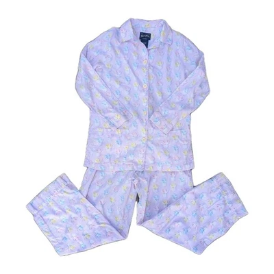 Juego de pijama Nick and Nora lavanda con pollitos pastel en huevos 100 % algodón talla pequeña Foto 1 de 4