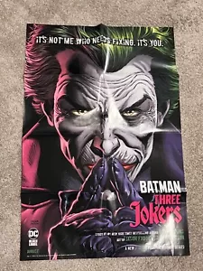 PÓSTER PROMOCIONAL BATMAN THE THREE JOKERS 24x36, DC COMICS RARO PLEGADO - Imagen 1 de 2