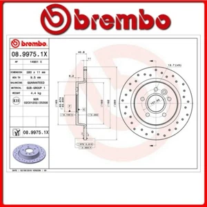 08.9975.1X#50 DISCO FRENO POSTERIORE SPORTIVO BREMBO XTRA FORD FOCUS II Saloon ( - Foto 1 di 1