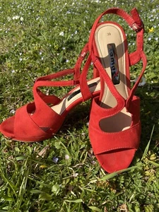 Sandali Tamaris Donna Tacco Plateau Rosso - Foto 1 di 3