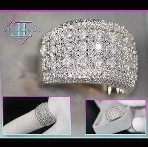 Simulated Diamond Ring | Mens Iced Out Ring | Hip Hop Ring | Mens Wedding Ring - Picture 1 of 10