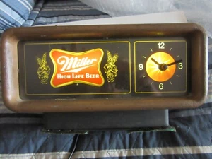 Vtg WORKING Miller High Life Beer W/ Lighted Starburst Motion Clock Sign Bar - Picture 1 of 9