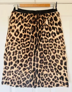 CELINE Leopard Print Fur Skirt - Picture 1 of 8