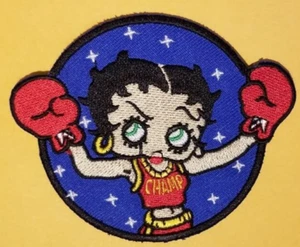 Betty Boop The Champ Embroidered Biker Patch Worldwide shipping approx 3x3.5" - Picture 1 of 2
