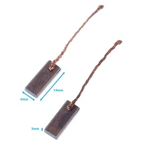 2pcs Carbon Brush 3mm x 6mm x 14mm Wiper Repair Replacement Part Car Auto - Picture 1 of 3