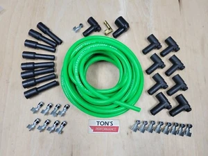 Ton's 8mm Universal Silicone 8mm Spark Plug Wire Kit Set Wires v8 Hot Lime HEI - Picture 1 of 2