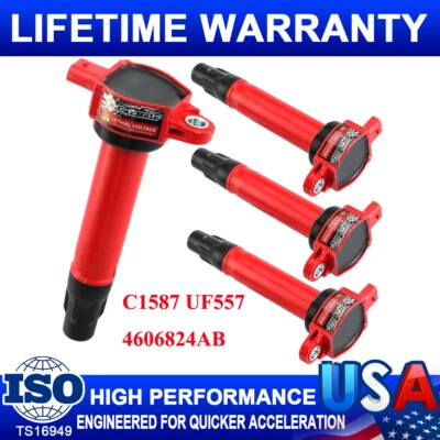 4 bobinas de encendido para Dodge y Jeep Compass 2,0 L 2,4 L C1587 UF557 4606824AB Foto 1 de 4