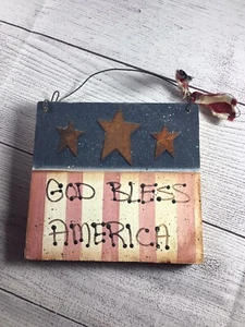 God Bless America Holzschild/Dekor rot weiß blau - Bild 1 von 5