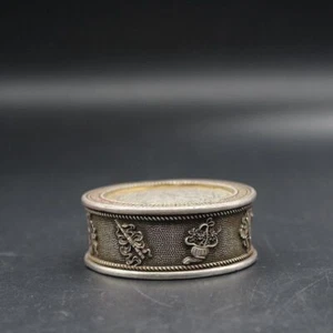 5CM Chinese Vintage Copper Ware Collection Ink and Clay Box Decoration Crafts - Picture 1 of 5