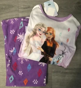 Girls Purple Frozen Fleece PJ Set Size 8 NWT - Picture 1 of 1