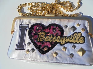 BETSEYVILLE BORSA A MANO SOPRA LA SPALLA CON CATENA ORO 9"X5" - Foto 1 di 4