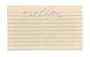 Nat Sweetwater Clifton, one of the 1st African American NBA players - Autograph - Picture 1 of 4