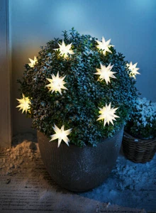 Cadena de Luces LED Estrella de Navidad Blanco 2,70m Largo 10 Estrellas con 19 Puntas cada una - Imagen 1 de 2