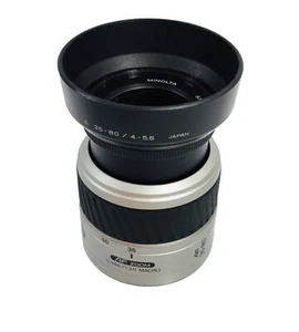 Minolta AF 35-80mm Macro Zoom Lens 22 F4 5.6 With Hood Fits Sony Alpha - Picture 1 of 14