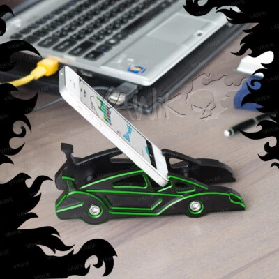 VAWiK sports car 2-angle desktop stand holder CNC green for smartphone tablet θ - Image 1 of 4