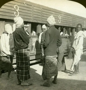 Burma Railway Station Third Class Train Carriage Stereoview Photo HC White 1907 - Picture 1 of 3