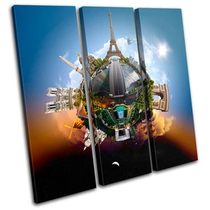 Planet Landmarks Fantasy TREBLE CANVAS WALL ART Picture Print VA - Picture 1 of 1