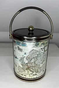 Vintage SHELTON WARE Ice Bucket Old World Map 1980s Made In USA 5 Quart - Picture 1 of 13