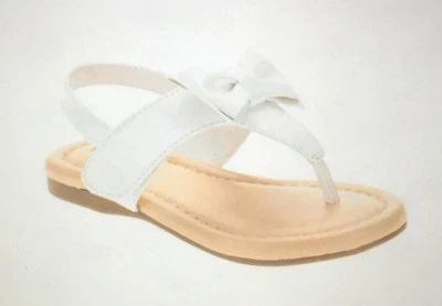Sandálias chinelo infantil meninas couro envernizado branco bebê Heathtex tamanho 6 - Imagem 1 de 4