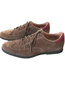 Fossil Mens Oxford Wingtip Suede Leather Shoes 10.5 M Tan Brown "Worn one time" - Picture 1 of 8