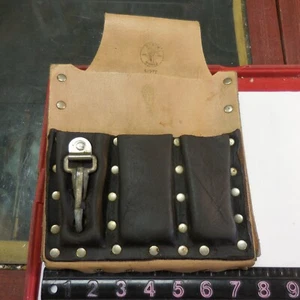 Used Klein Tools 5127T Leather 6-Pocket Tool Pouch with Tunnel Loop - Picture 1 of 8