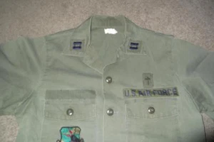Military Jungle Fatigue Shirt 15 1/2 x 33 Man's Army USAF Vietnam Era OG-507 #39 - Picture 1 of 8