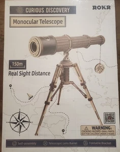 Nuovo Sigillato Curious Discovery Monoculare Telescopio ROKR Modello Puzzle 3D - Foto 1 di 2