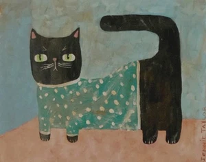 Buy 2 Get the 3rd FREE,  11 x 14, Art PRINTS, Wall Art, Cat Art Print, Naive Art - Picture 1 of 4
