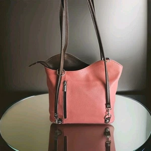 ITALY Borse In Pelle Designer Leather Purse Or Backpack Women's Adj Straps NWOT  - Picture 1 of 15