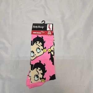 NEW ~ BETTY BOOP PINK CREW SOCKS ~ SIZE 9 - 13 ~ by EQUALIZER ACCESSORIES - Picture 1 of 3