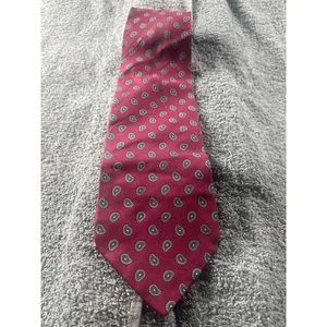 Enrico Guccini 100 Percent Silk Burgundy Paisley Hand Fashioned Italy Neck Tie - Picture 1 of 5