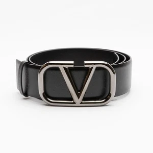 Valentino Garavani Men's Logo Buckle Leather Belt 85/34 - Picture 1 of 7
