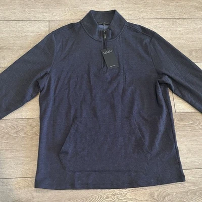 Robert Barakett Sweater Mens Large Hobart Half Zip Long Sleeve Blue Casual NWT - Image 1 of 4