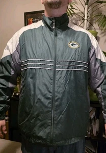 Vintage Green Bay Packers Jacke Herren Large NFL Football Windbreaker xl - Bild 1 von 4