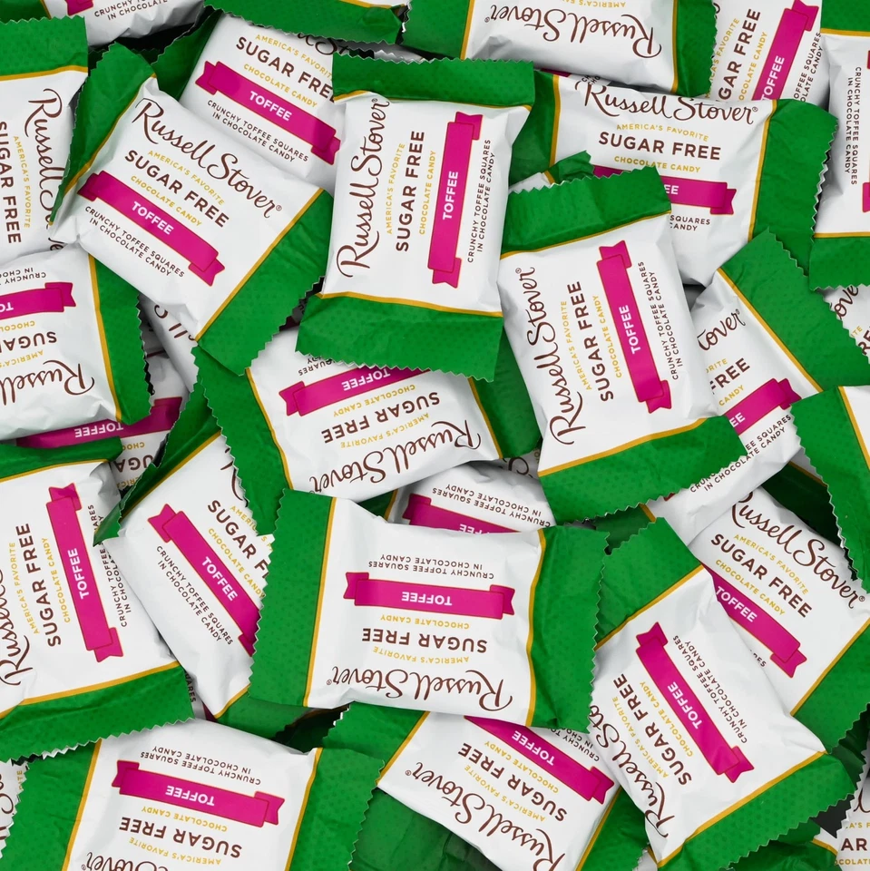 Cuadrados de caramelo de chocolate sin azúcar - Bolsa de caramelos a granel de 1 lb - Mantequilla crujiente... Foto 1 de 1