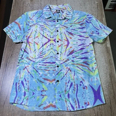 Camisa informal Neff SS Tie Dye abotonada para hombre talla L #32313 Foto 1 de 2