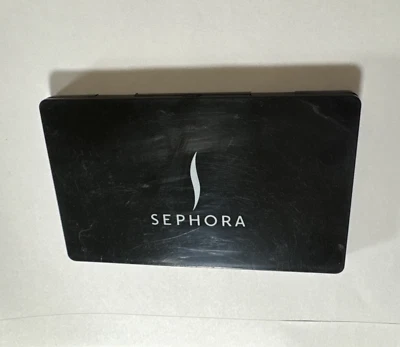Sephora Compacto Doble Espejo Negro Estuche Viaje Monedero Tamaño Foto 1 de 4