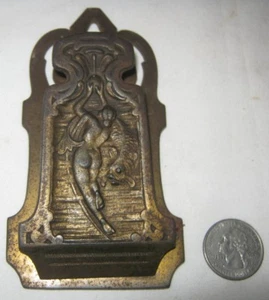 ANTIQUE CJO JUDD CAST IRON NUDE LADY FISH ART PAPER WALL CLIP HOLDER PAPERWEIGHT - Picture 1 of 9