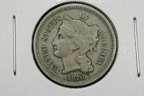 1870 3c Nickel, Very Fine Cover