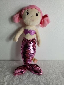 DanDee Collectors Choice Plush Mermaid doll 15 inch pink plush stuffed sequins - Picture 1 of 9